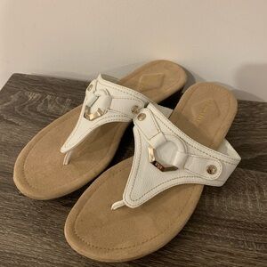 St. John's Bay White and Tan Women's Sandals Size 8.5